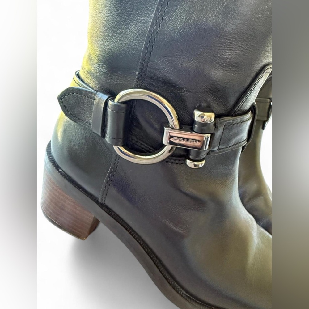 COACH Carolina Extended Calf Leather Riding Boots - Picture 3 of 10